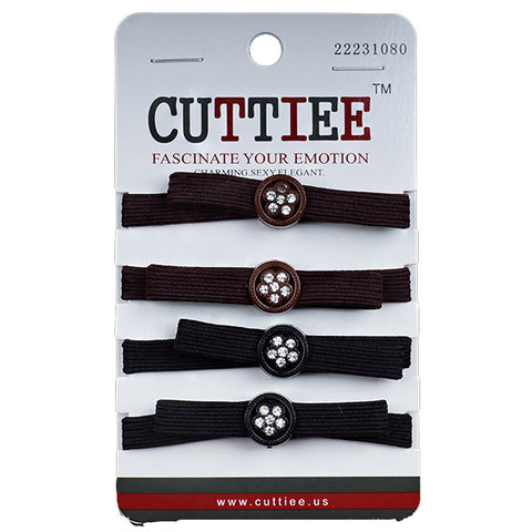Cuttiee #1080 Fancy Elastic Band Bowtie Stone 4pcs