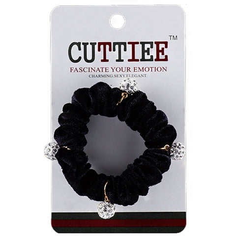 Cuttiee #1111 Ponytail Holder with 4 Circle Stone