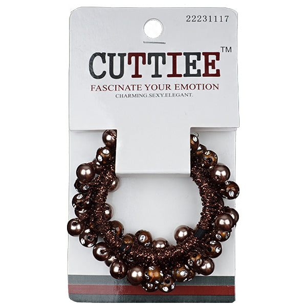 Cuttiee #1117 Ponytail Holder Round Jewel