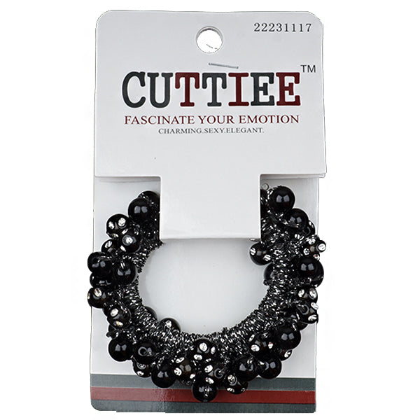 Cuttiee #1117 Ponytail Holder Round Jewel