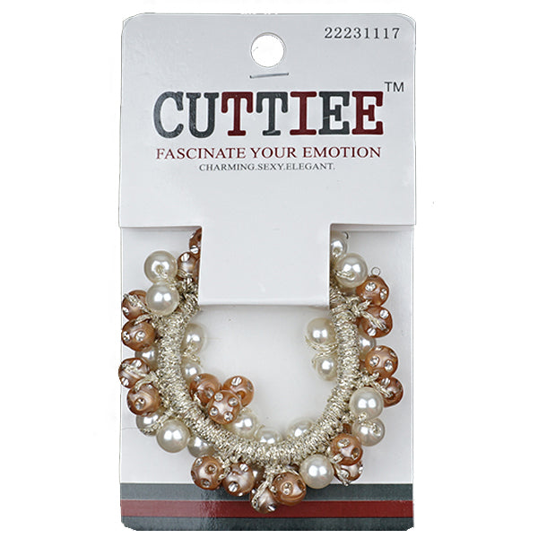 Cuttiee #1117 Ponytail Holder Round Jewel
