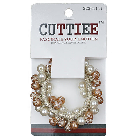Cuttiee #1117 Ponytail Holder Round Jewel