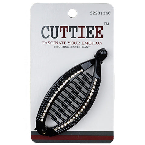 Cuttiee #1346 Shell Banana Clip Small with Stone