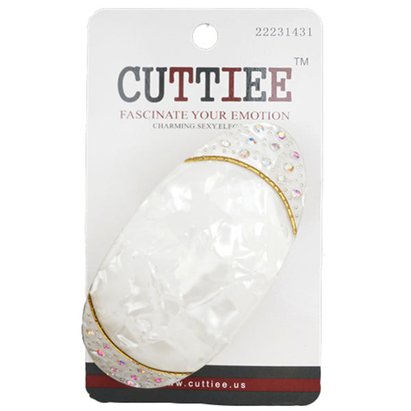Cuttiee #1431 Oval Snap Flat Clip with Stone