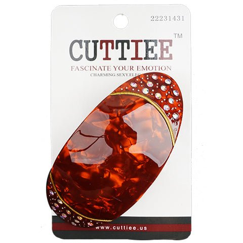 Cuttiee #1431 Oval Snap Flat Clip with Stone