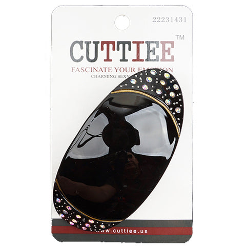 Cuttiee #1431 Oval Snap Flat Clip with Stone