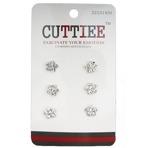 Cuttiee #1450 Rhinestone Twist Flower Spiral Hair Pin 6pcs
