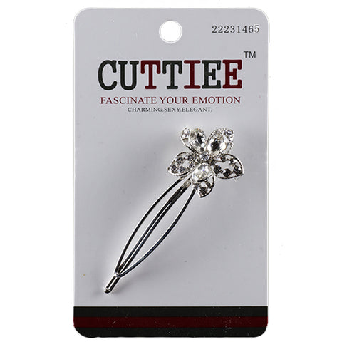 Cuttiee #1465 Flower hair pin with Stone