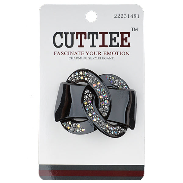 Cuttiee #1481 Double Circle Ponytail Holder with Stone