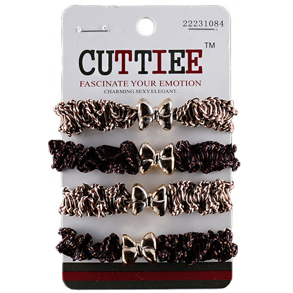 Cuttiee Fancy Elastic Band with Bow Tie Tip 4pcs