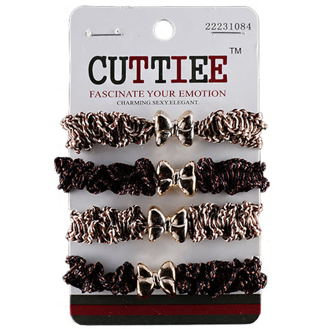 Cuttiee Fancy Elastic Band with Bow Tie Tip 4pcs