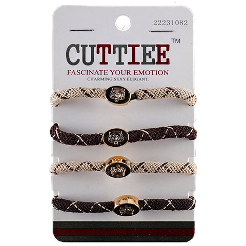 Cuttiee Fancy Elastic Band with Crown Tip 4pcs