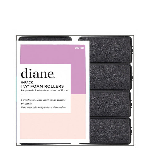 Diane #1919B Foam Rollers 1-1\/4\" Black 8-Pack