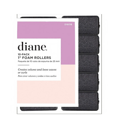 Diane #1921B Foam Rollers 1\" Black 10-Pack