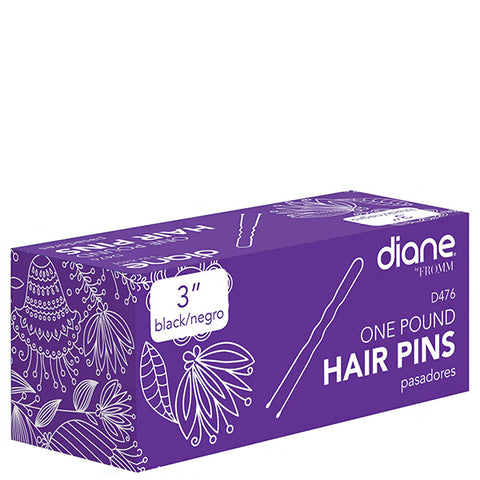 Diane #D476 3\" 1LB Black Hair Pins