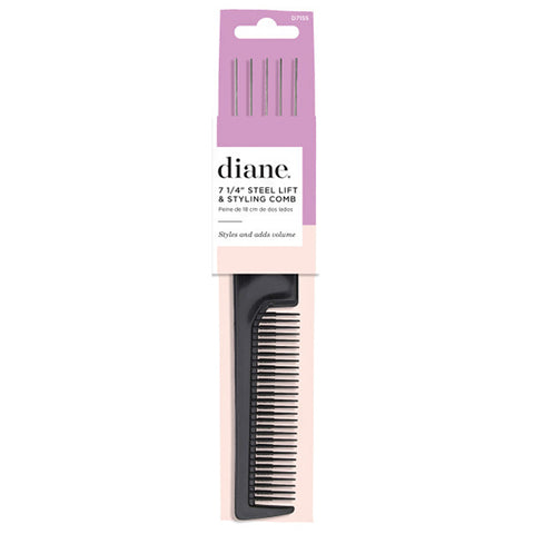 Diane #D7155 7 1\/4\" Steel Lift & Styling Comb