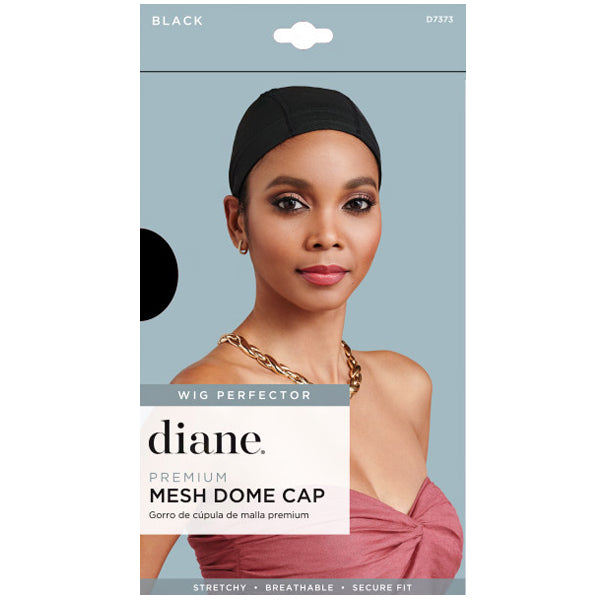 Diane D7373 Premium Mesh Dome Cap - Black
