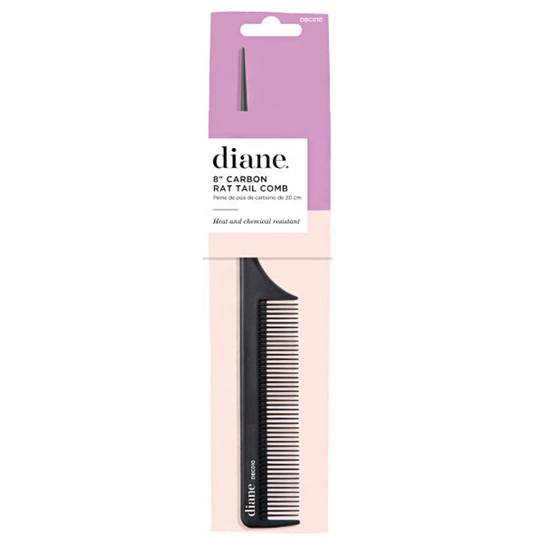 Diane #DBC010 Carbon Rat Tail Comb - 8\" Black