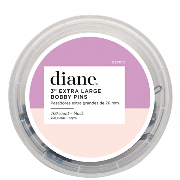 Diane #DEC010 3\" Extra Large Bobby Pins 100 Count Bin - Black