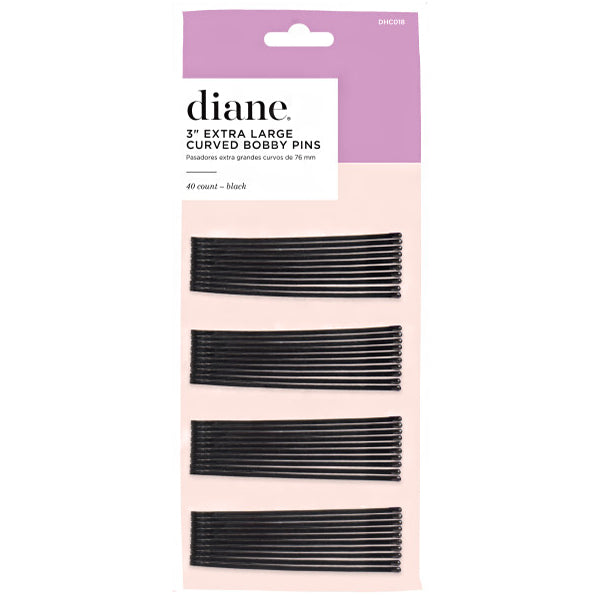Diane #DHC018 3\" Extra Large Curved Bobby Pins 40 Count -  Black