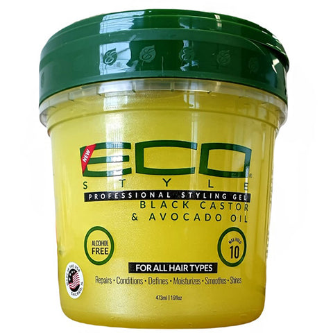 Eco Style Black Castor & Avocado Oil Styling Gel 16oz
