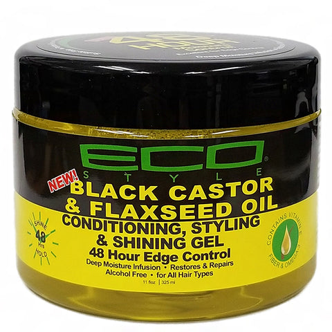 Eco Styler 48 Hour Black Castor & Flaxseed Oil Conditioning Styling & Shining Gel 11oz