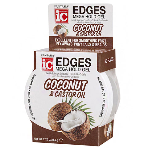Fantasia IC Coconut & Castor Oil Edges Mega Hold Gel 2.25oz
