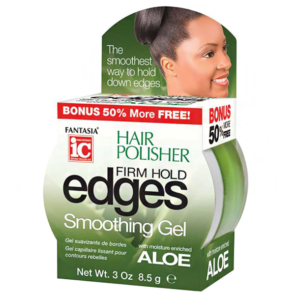 Fantasia IC Hair Polisher Aloe Firm Hold Edges Smoothing Gel 3oz