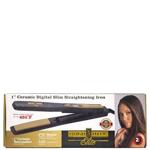 Gold N Hot Elite 1\" Ceramic Digital Slim Straightening Iron #GH2066