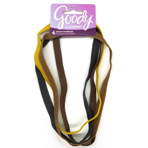 Goody #15125 Slideproof Silicone Headwraps 4 pcs