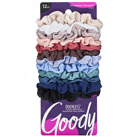 Goody #16899 Ouchless Scrunchies Skinny Value Pack - 12pcs