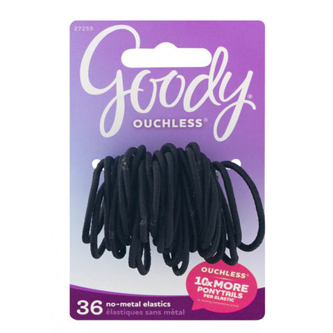 Goody #27255 Ouchless Black No-Metal Fine Hair Elastics 36 pcs