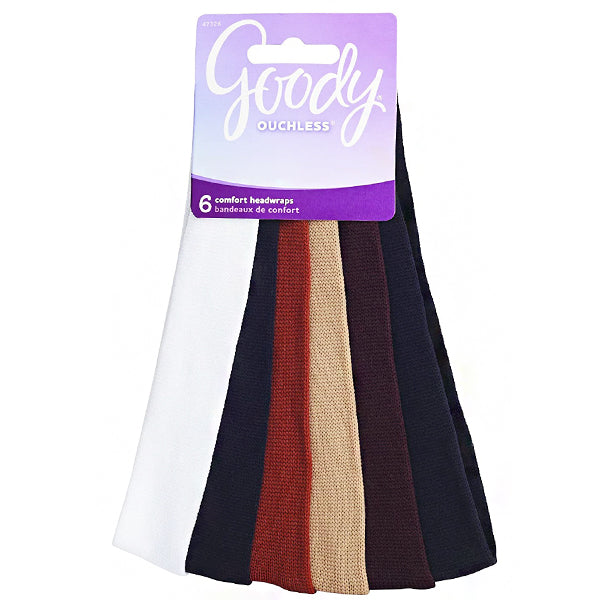 Goody #47326 Ouchless Nylon Comfort Headwraps 6 pcs