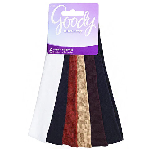 Goody #47326 Ouchless Nylon Comfort Headwraps 6 pcs