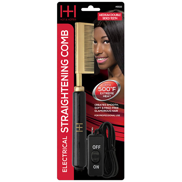 H & H  #5532 Electrical Straightening Comb Medium Double Sided Teeth