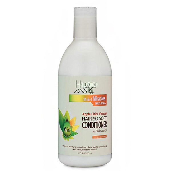 Hawaiian Silky 14-in-1 Miracles Natural Hair So Soft Conditioner with Black Castor Oil 12oz