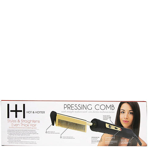 Hot & Hotter #5838 Electrical Pressing Comb Medium Straight Teeth