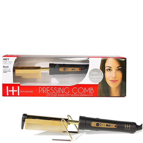 Hot & Hotter #5838 Electrical Pressing Comb Medium Straight Teeth