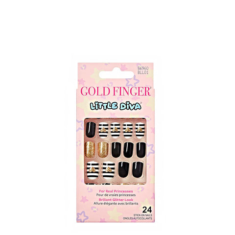 IVY Gold Finger Little Diva 24 Stick On Nails BLLXX
