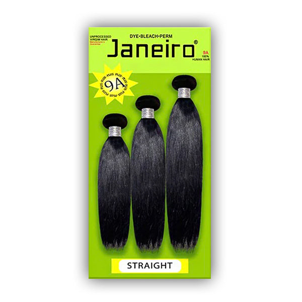Janeiro 100% Virgin Brazilian Remy Hair Weave STRAIGHT 3PCS (18\/20\/22)