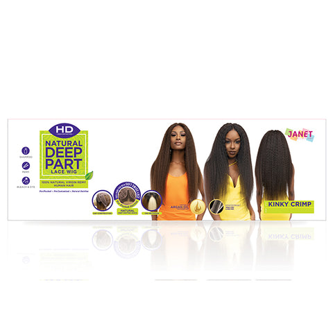 Janet Collection Virgin Remy Human Deep Part HD Lace Wig KINKY CRIMP