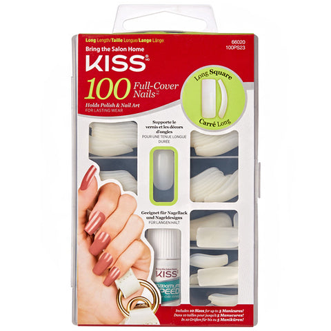 Kiss 100PS23 100 Full Cover Nails Long Length Long Square