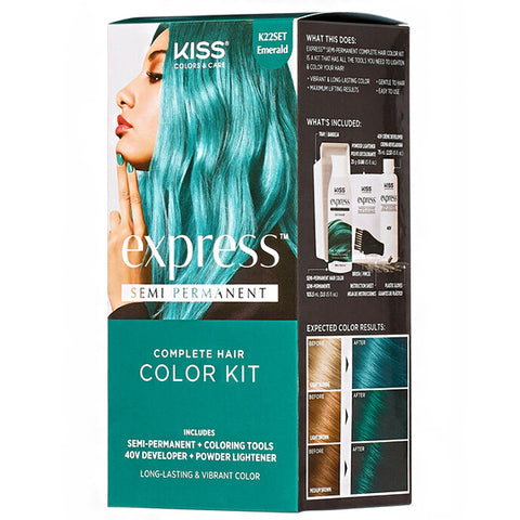 Kiss Colors & Care K22SET Emerald Semi-Permanent Hair Color Kit