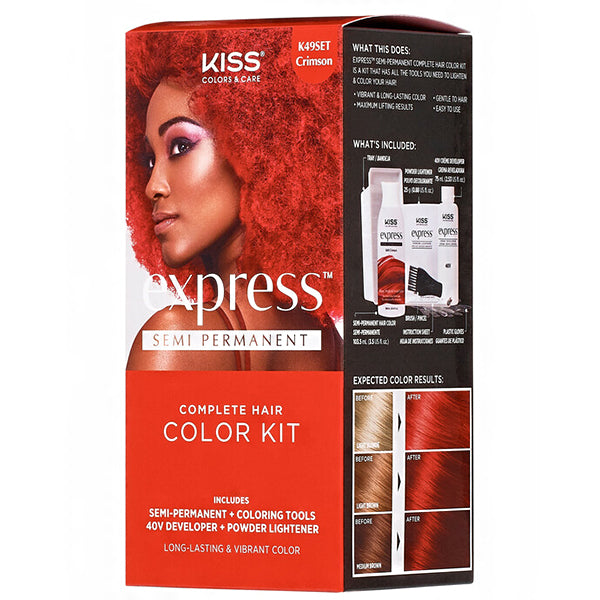 Kiss Colors & Care K49SET Crimson Semi-Permanent Hair Color Kit ...