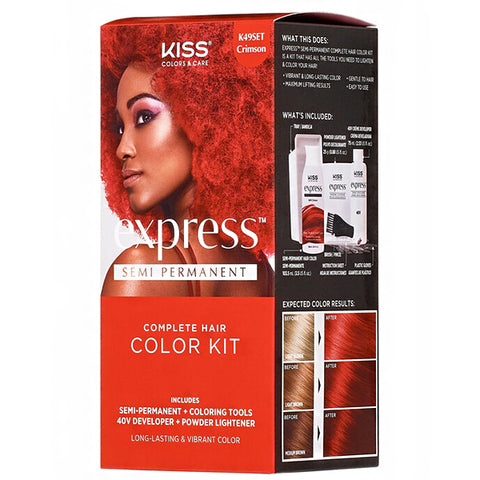 Kiss Colors & Care K49SET Crimson Semi-Permanent Hair Color Kit