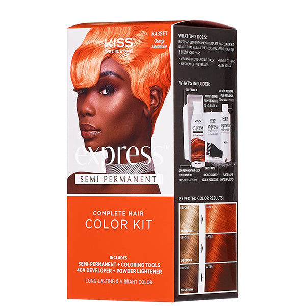 Kiss Colors K43SET Orange Marmalade Express Semi-Permanent Color Kit ...