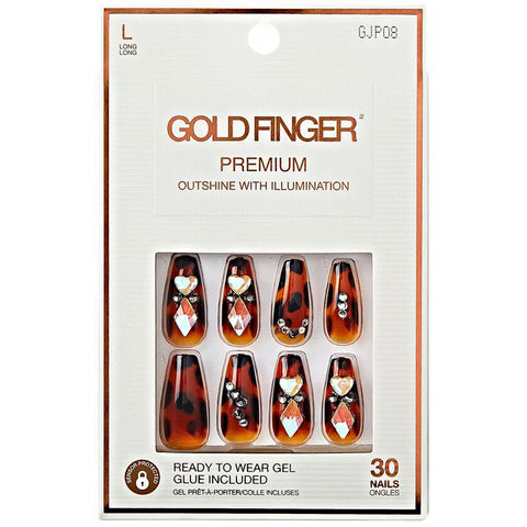 Kiss GJPXX Gold Finger Premium Outshine with Illumination 30 Nails