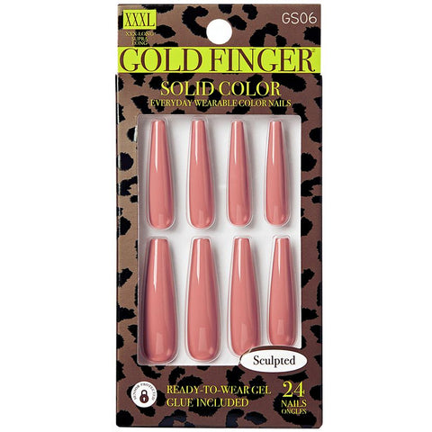 Kiss GSXX Gold Finger Solid Color Everyday Wearable Color 24 Nails