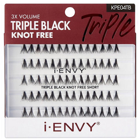 Kiss I Envy KPEXXTB Triple Black Knot Free Individual Lash