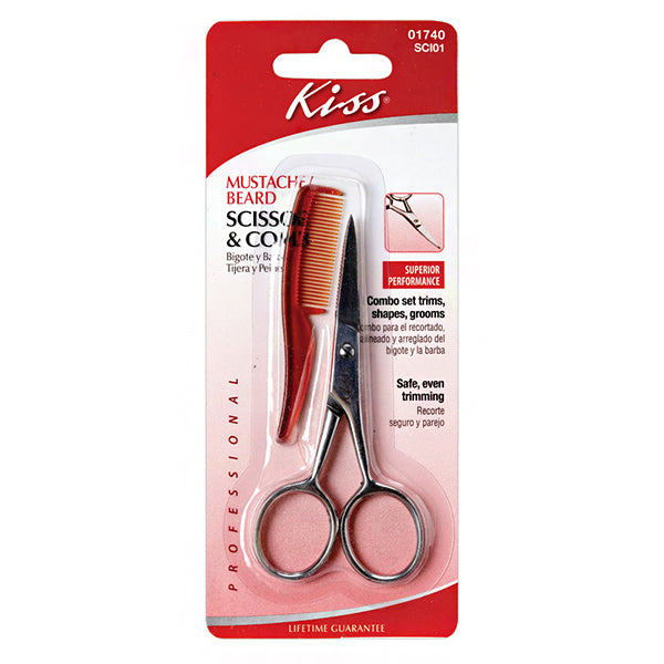 Kiss New York SCI01 Mustache\/Beard Scissor & Comb